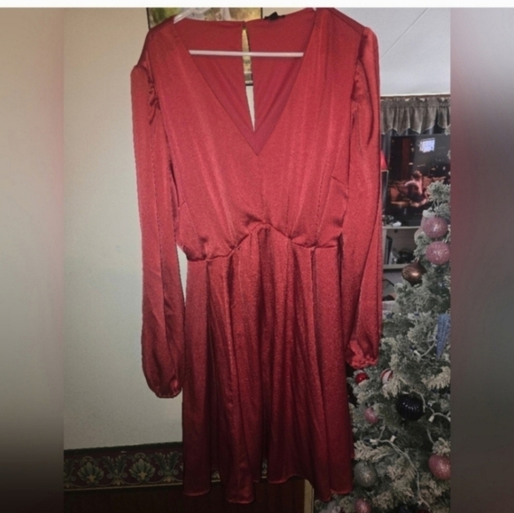 🍂🍁Torrid 2x Mini Bubble Charmeuse Babydoll Dress - Picture 3 of 6